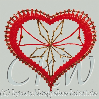 Klöppeln Baumschmuck Herzen