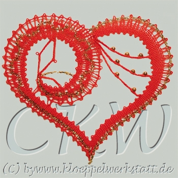 Klöppeln Baumschmuck Herzen