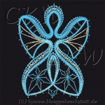 Klöppelmuster Fensterbild Engel + 1 Rolle Franks BW NeB 30/3 (freie Farbwahl)