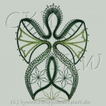 Klöppelmuster Fensterbild Engel + 1 Rolle Franks BW NeB 30/3 (freie Farbwahl)