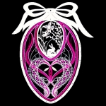 Klöppelmuster Osterei im Holzrahmen